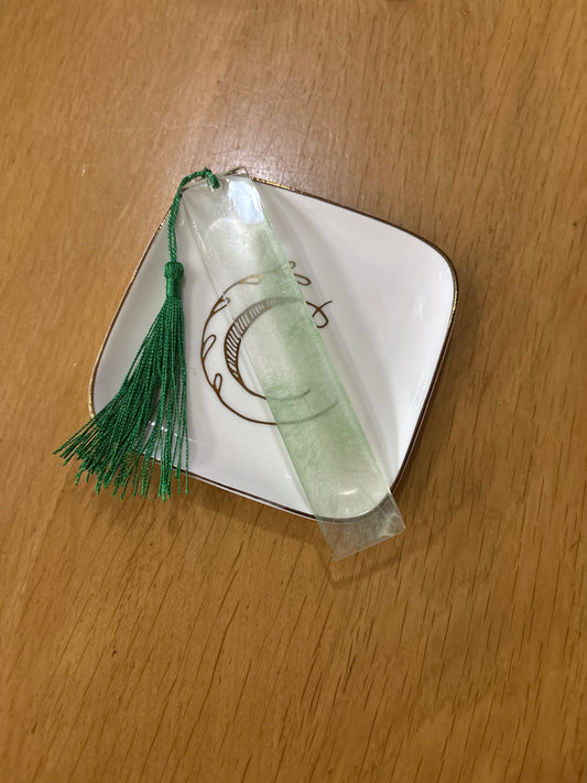 Green resin bookmark