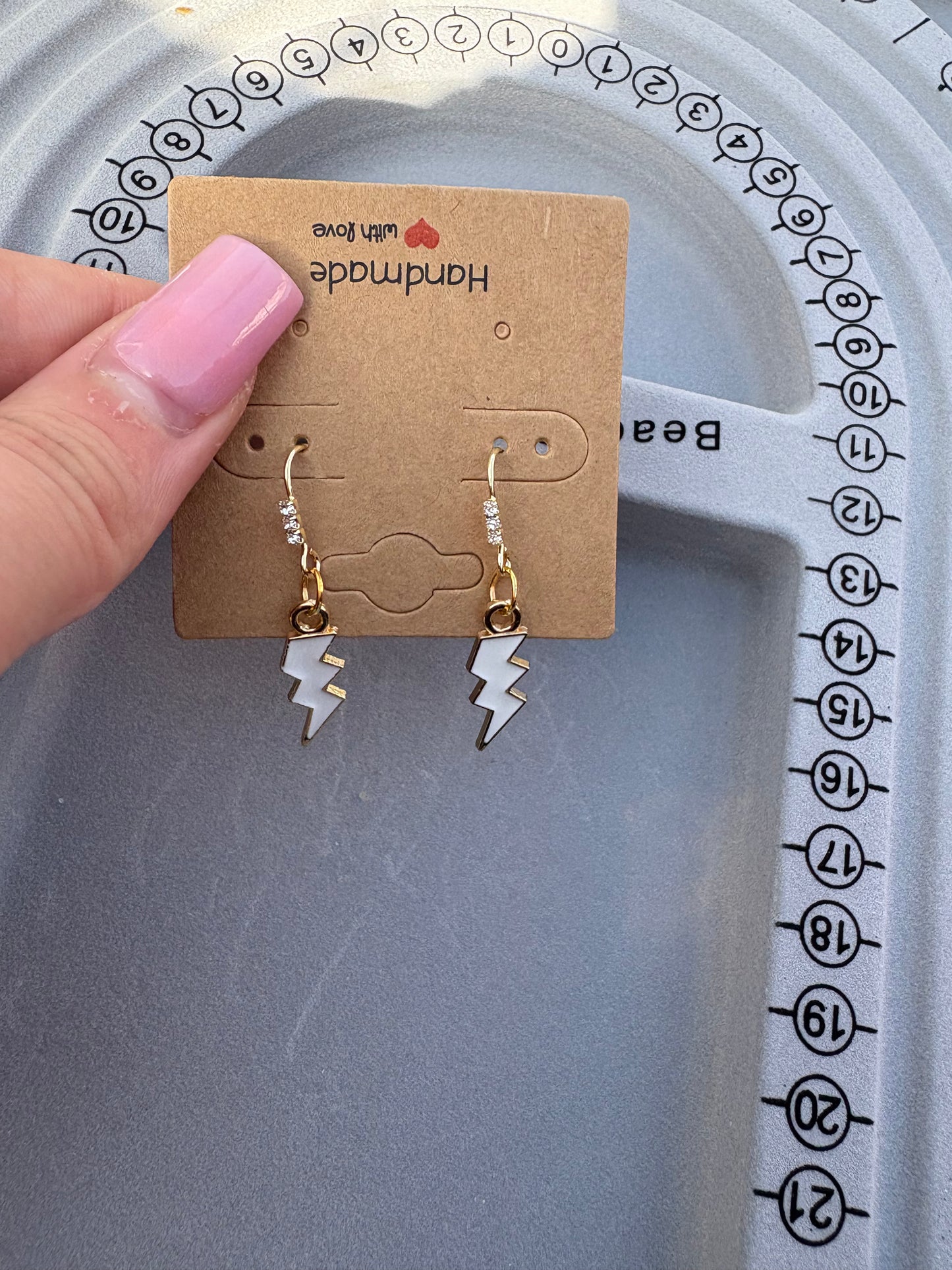 18k gold plated lightning earrings