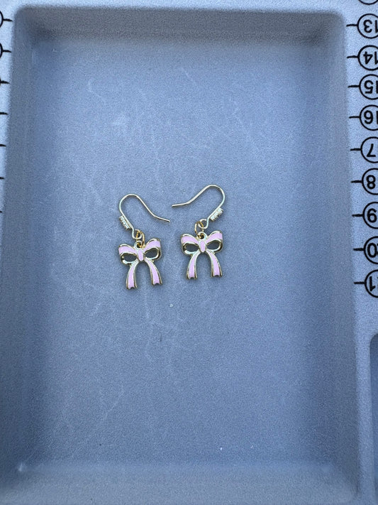 18k gold plated bow earrings