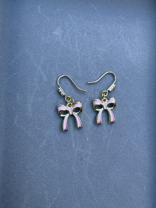 18k gold plated bow earrings