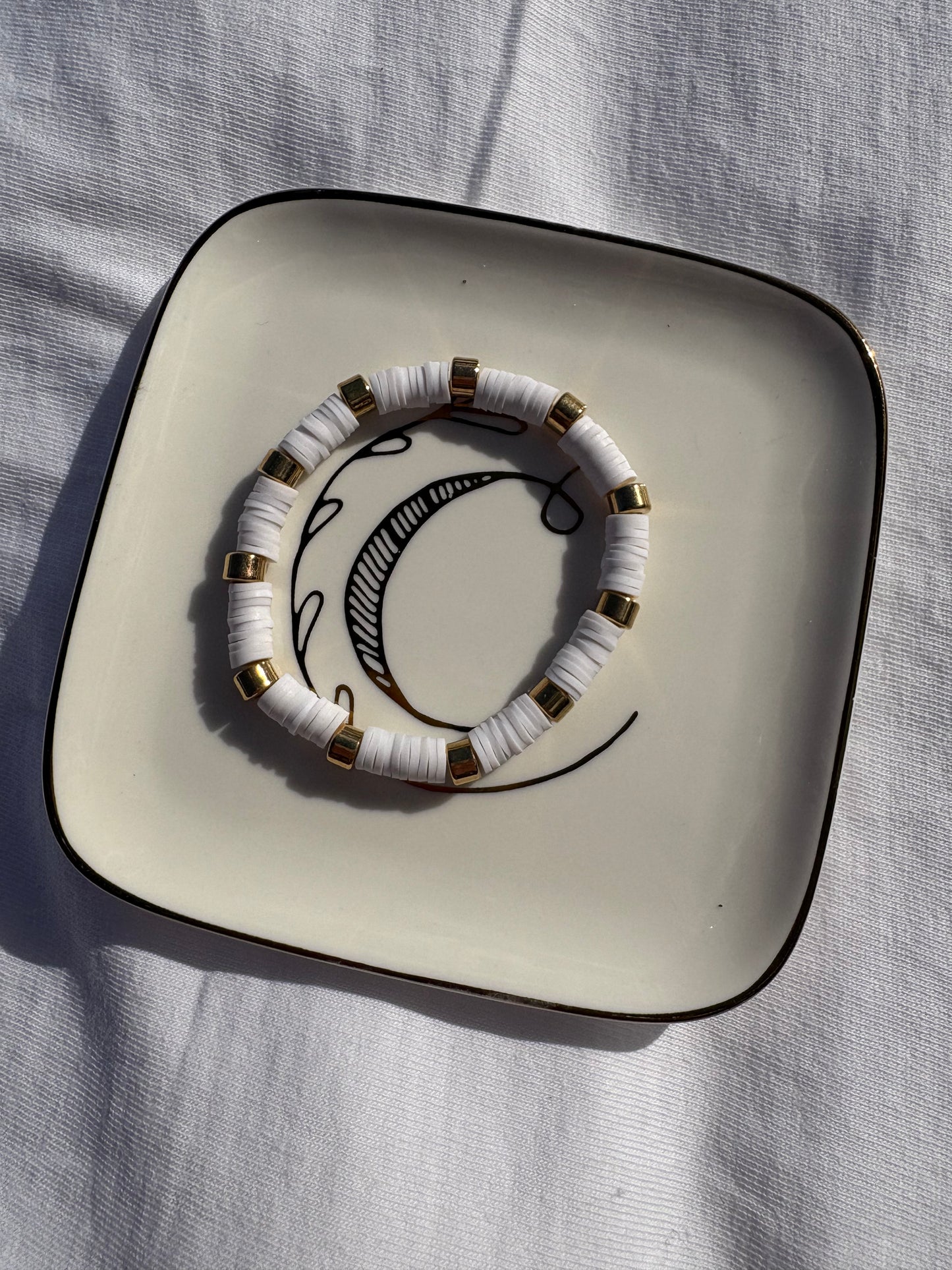 White Clay bead bracelet