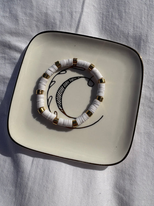 White Clay bead bracelet