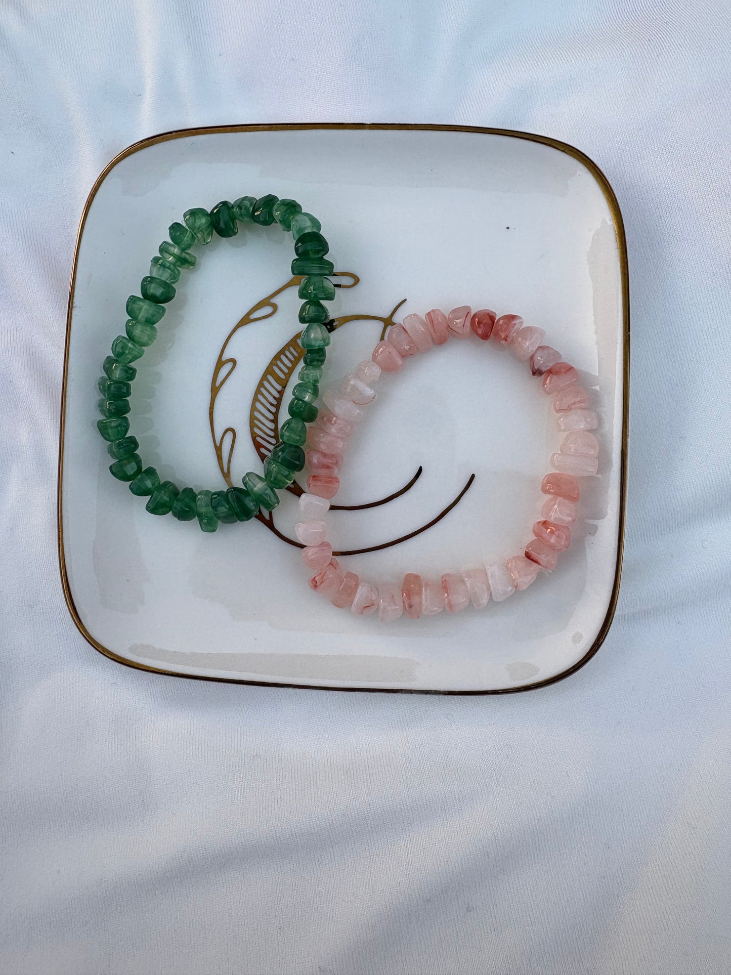 Stone bead bracelets set