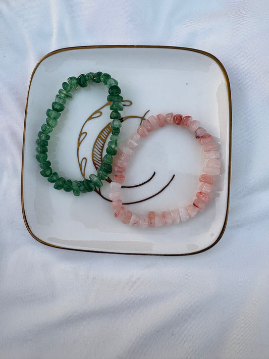 Stone bead bracelets set