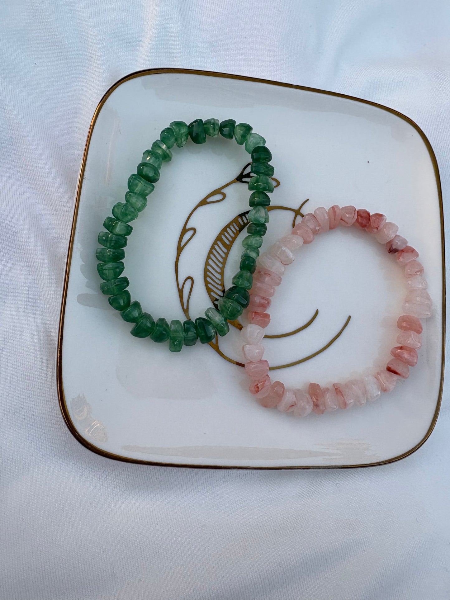 Stone bead bracelets set
