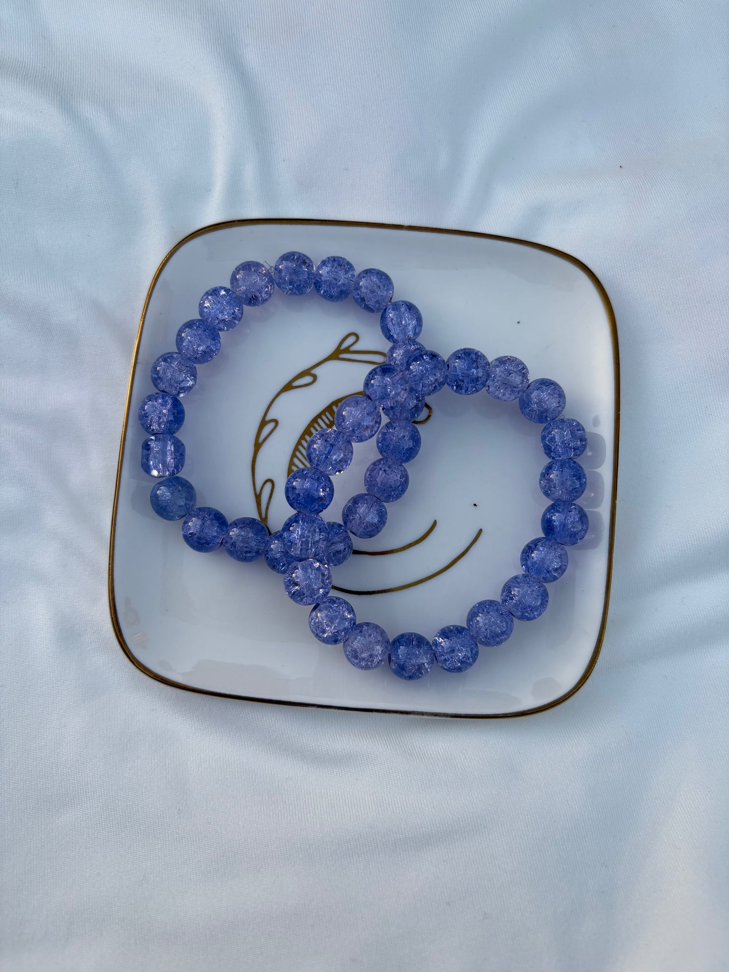 Blue glass bead bracelets