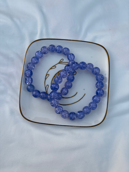 Blue glass bead bracelets