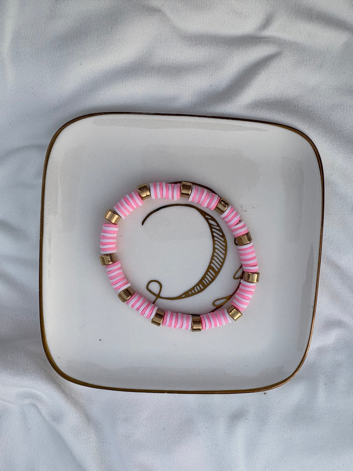 Pink beaded bracelet