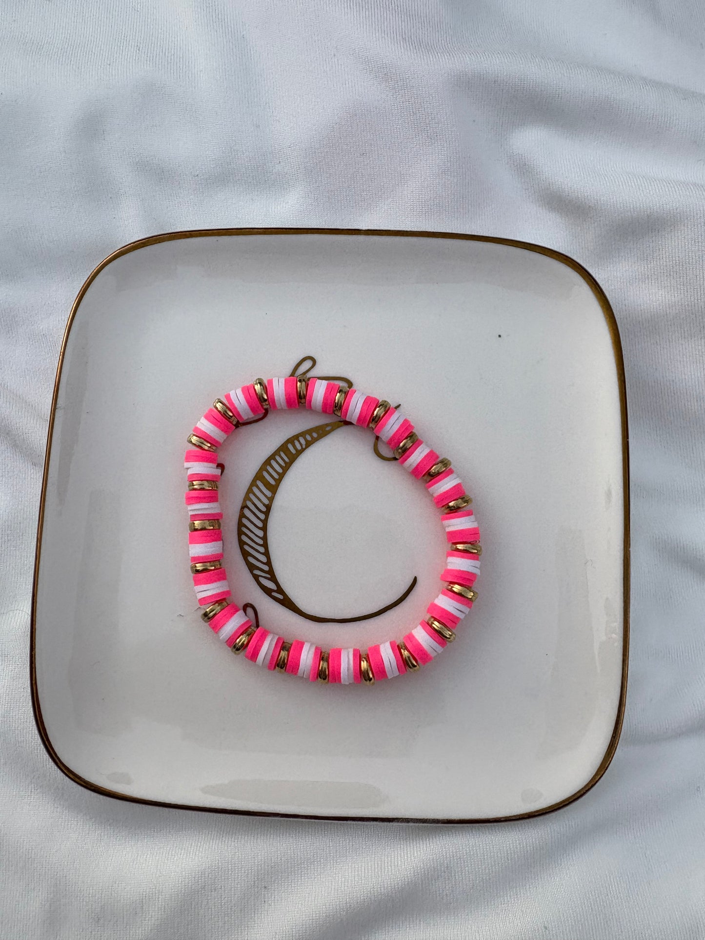 Pink beaded bracelet