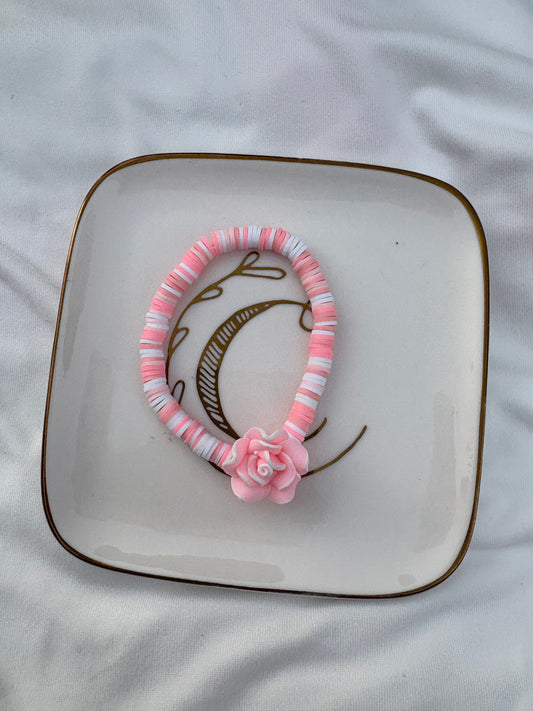 Pink flower bracelet