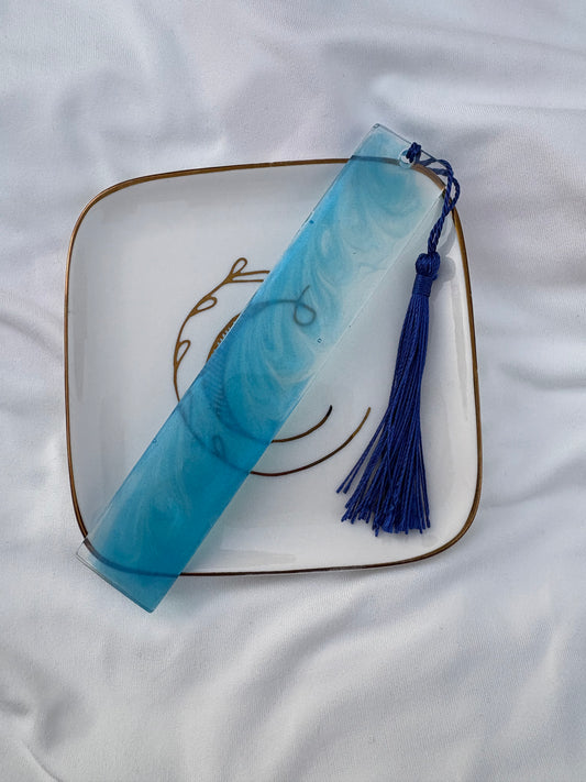 Blue resin bookmark