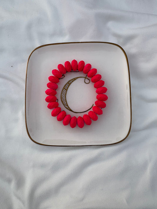 Red beaded bracelet