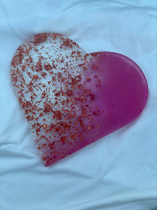 Pink resin heart.