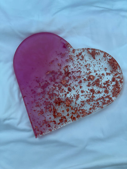 Pink resin heart.