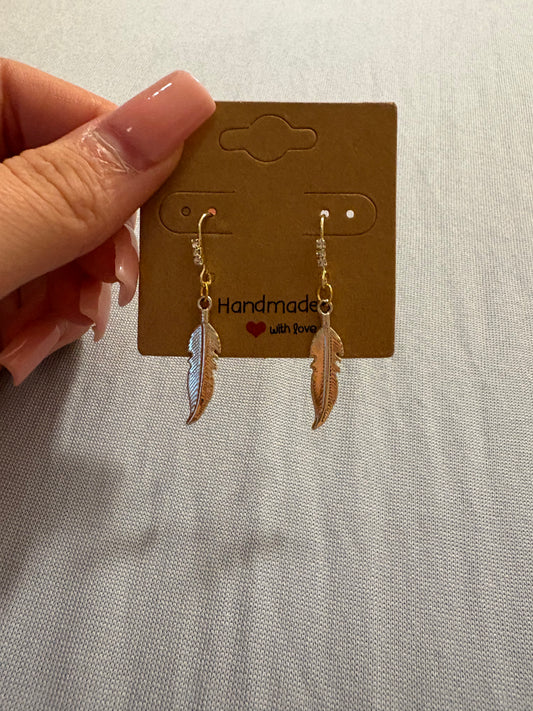 18k gold plated feather earrings