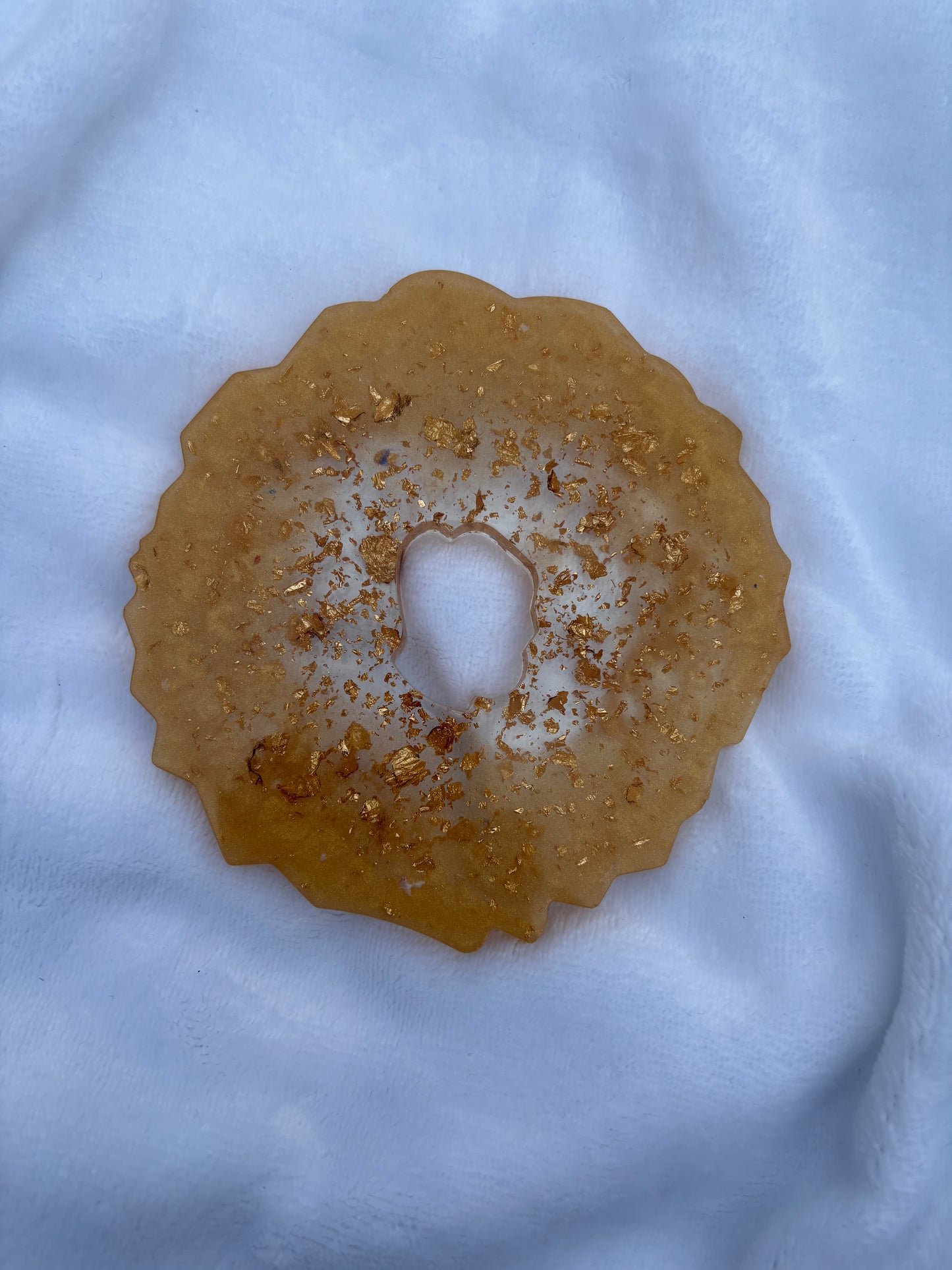 Gold resin coaster