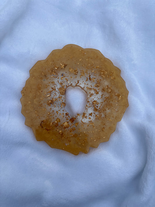 Gold resin coaster
