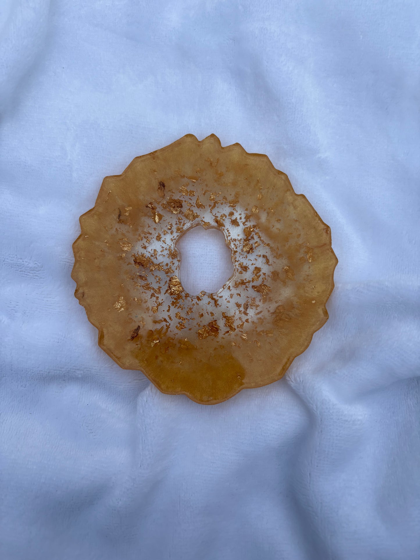 Gold resin coaster